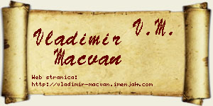 Vladimir Mačvan vizit kartica